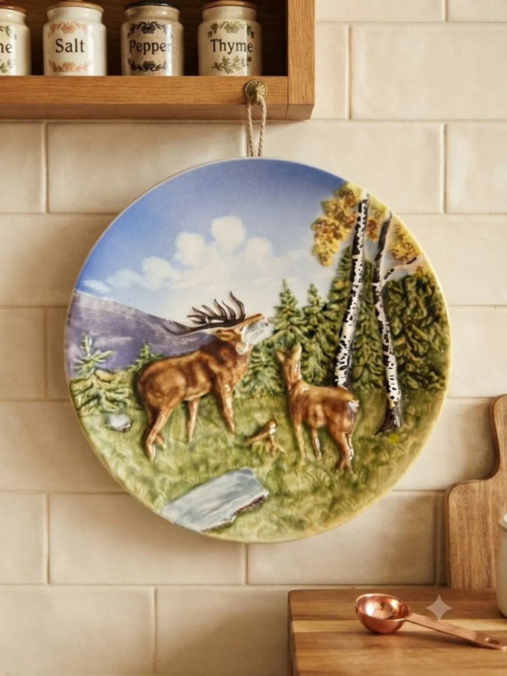 VTG German Majolica Relief 9.5